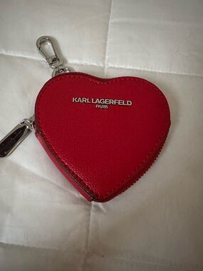 Karl Lagerfeld Red Heart Keychain Coin Case